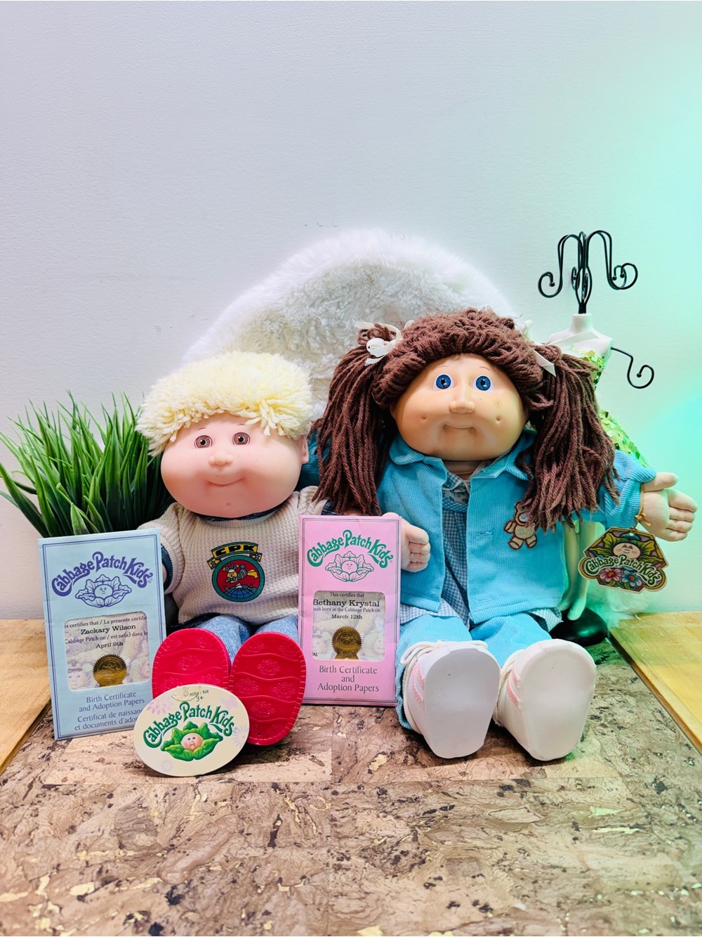 Vintage Cabbage Patch Kids Siblings w CPK Outfits & Newer Birth Certificates 💝